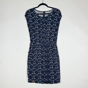 Naketano Women Medium Dress Navy Bird Print Preppy Old Money Parisian Nautical